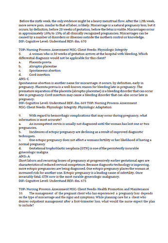 Maternity Newborn and Women’s Health Nursing A Case-Based Approach 2e Test Bank
