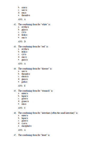 Medical Terminology A Short Course 9th Edition TEST BANK