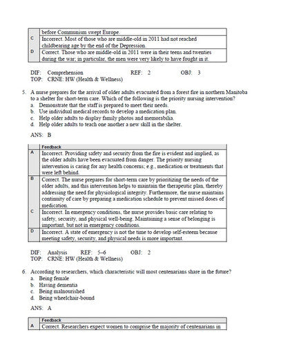 Ebersole and Hess Gerontological Nursing and Healthy Aging in Canada 3 Test Bank