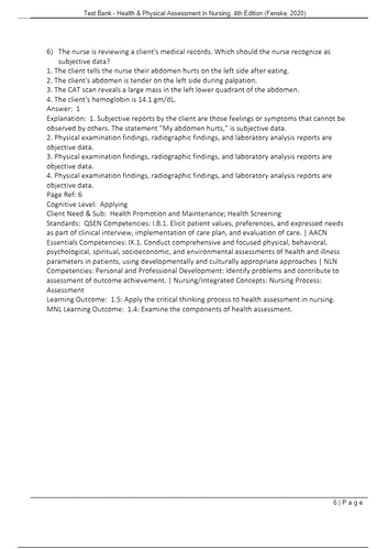 Health and Physical Assessment In Nursing 4th Edition TEST BANK