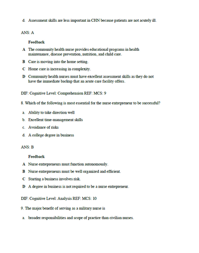 Leddy & Pepper's Professional Nursing 10th Edition TEST BANK