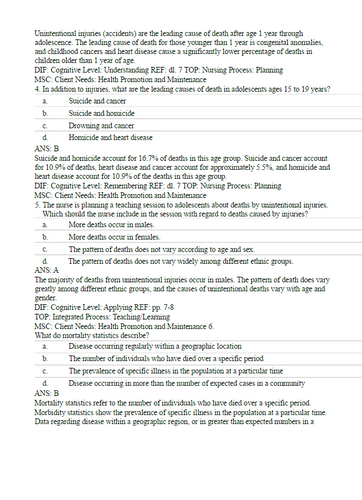Wong's Essentials of Pediatric Nursing 11th Edition TEST BANK