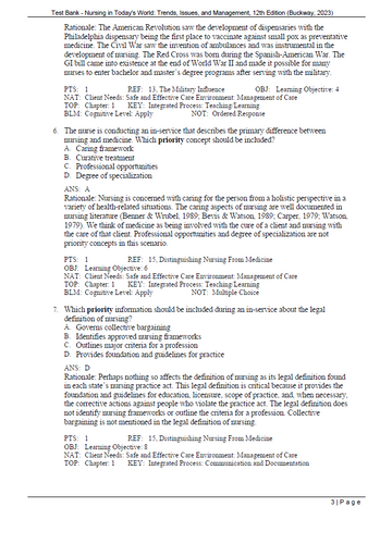 Nursing in Today's World  12th Edition Test Bank