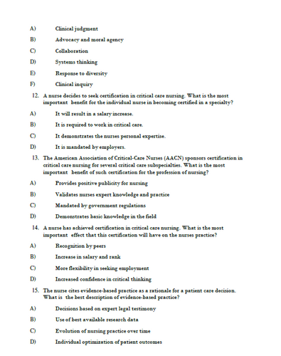 Critical Care Nursing A Holistic Approach 12th Edition Test Bank
