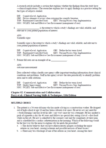 Clinical Nursing Skills and Techniques 11th Edition TEST BANK