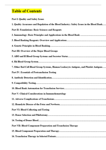 Basic and Applied Concepts of Blood Banking and Transfusion Practices 5e Test