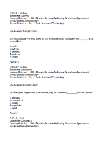 Principles of Anatomy and Physiology 16th Edition Tortora TEST BANK