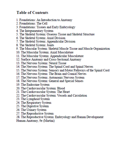 Human Anatomy 9th Edition Martini Test Bank