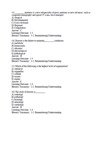 Human Anatomy 9th Edition Martini Test Bank
