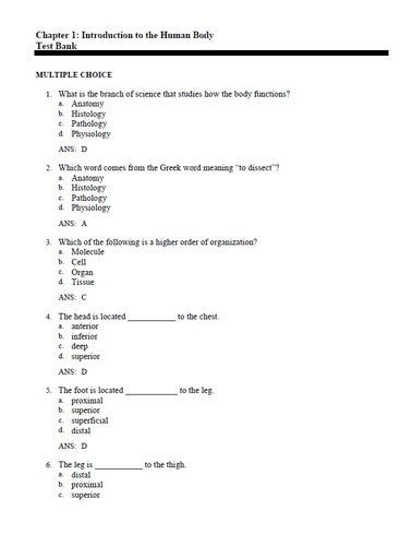 The Human Body in Health and Illness 5th Edition Herlihy TEST BANK