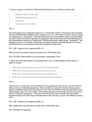 Nursing Today Transition and Trends 11th Edition TEST BANK