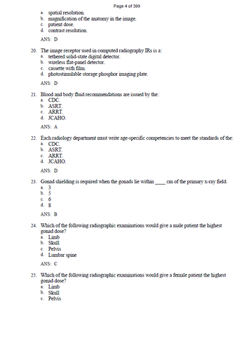 Merrill's Atlas of Radiographic Positioning and Procedures 14e Test Bank