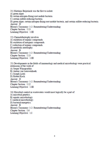 Brock Biology of Microorganisms 16th Edition TEST BANK