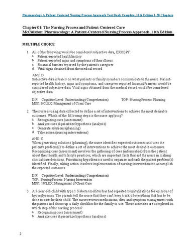 Pharmacology A Patient-Centered Nursing Process Approach 11e TEST BANK
