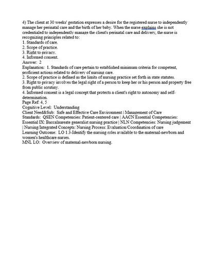 Contemporary Maternal-Newborn Nursing Care 9th Edition TEST BANK