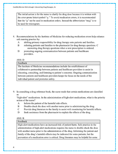 Calculating Drug Dosages A Patient-Safe Approach to Nursing 2nd Edition TestBank