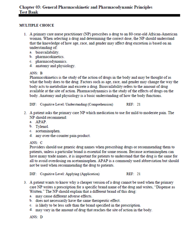 Edmunds Pharmacology for the Primary Care Provider TEST BANK