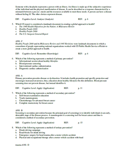 Health Promotion Throughout the Life Span 10th Edition TEST BANK