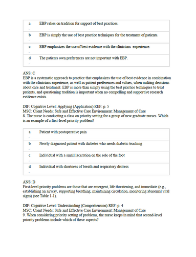 Bates Guide To Physical Examination and History Taking Test Bank