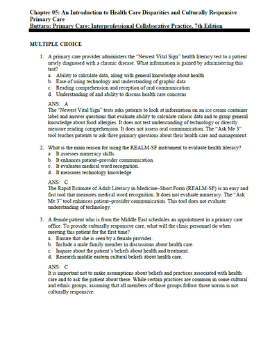 Primary Care Interprofessional Collaborative Practice 7th Edition Test Bank