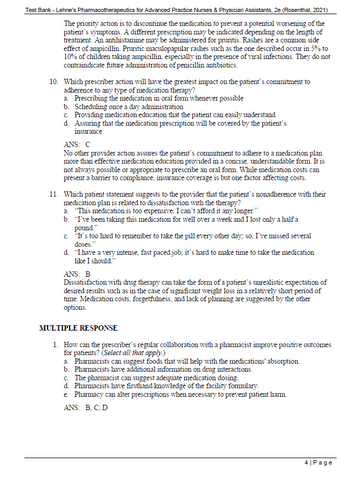Lehne's Pharmacotherapeutics for Advanced Practice Nurses and Physician 2e TB