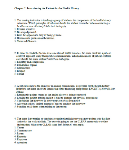 Essential Health Assessment 2nd Edition TEST BANK 9781719642323