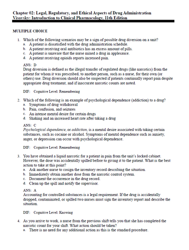 Introduction to Clinical Pharmacology 11th Edition TEST BANK