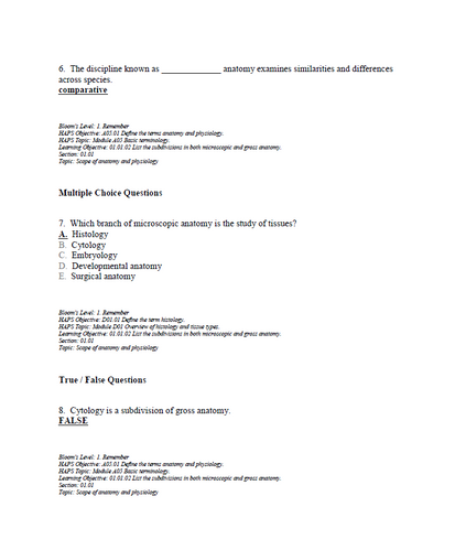 Anatomy and Physiology An Integrative Approach 4th Edition TEST BANK