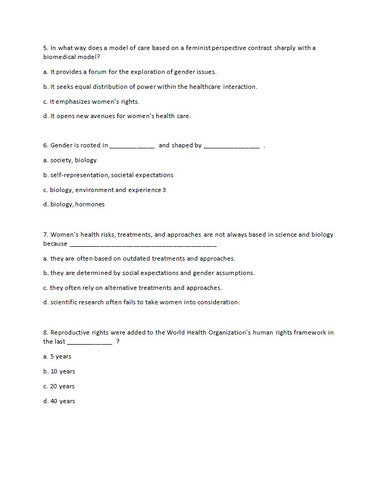 Women's Gynecologic Health 3rd Edition TEST BANK
