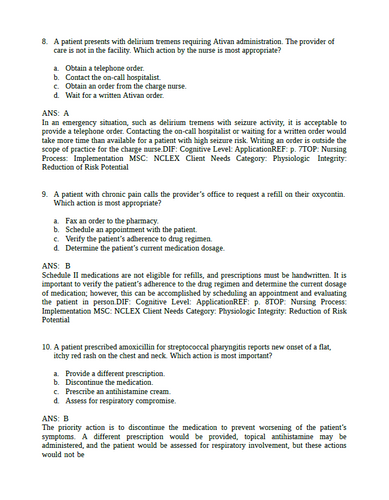 Lehnes Pharmacotherapeutics for Advanced Practice Providers Rosenthal Test Bank