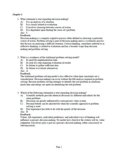 Leadership Roles and Management Functions in Nursing 10th Edition TEST BANK
