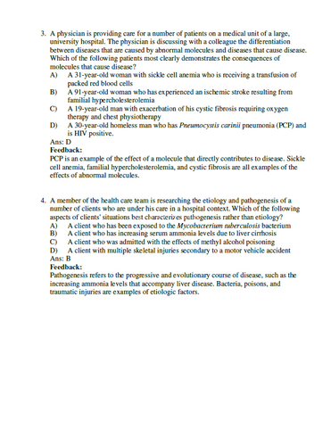 Porth’s Essentials of Pathophysiology 5th Edition TEST BANK
