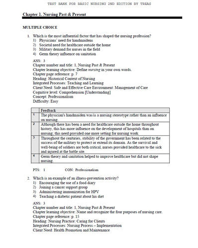 Basic Nursing Thinking Doing and Caring 2nd Edition TEST BANK