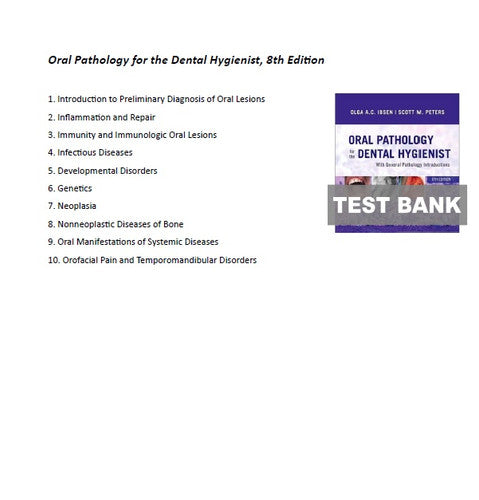 Oral Pathology for the Dental Hygienist 8th Edition Test Bank