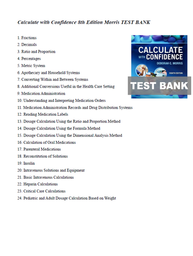 Calculate with Confidence 8th Edition Morris TEST BANK