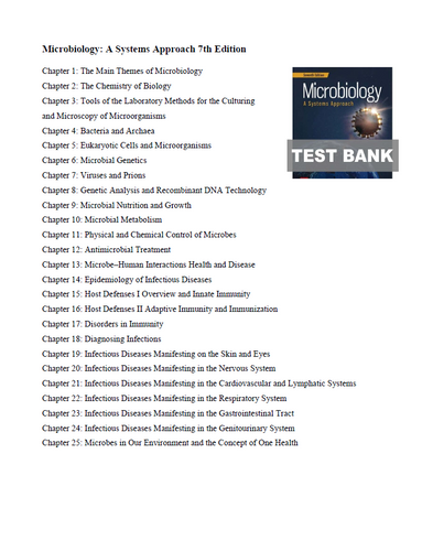 Microbiology A Systems Approach 7th Edition Test Bank