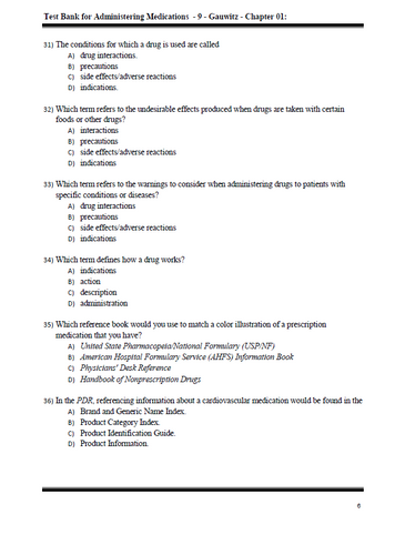 Administering Medications 9th Edition Test Bank