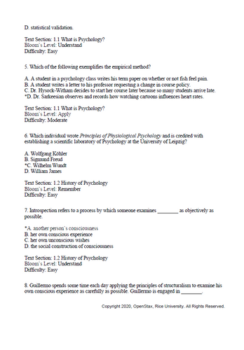 Psychology 2e by OpenStax TEST BANK