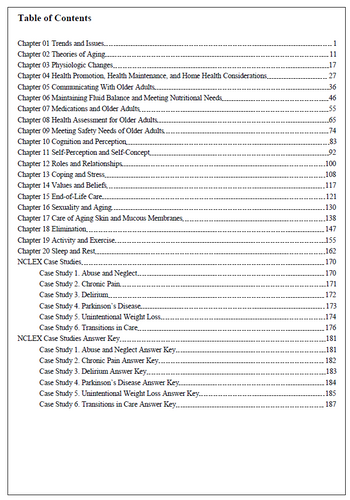 Basic Geriatric Nursing 8th Edition Williams TEST BANK