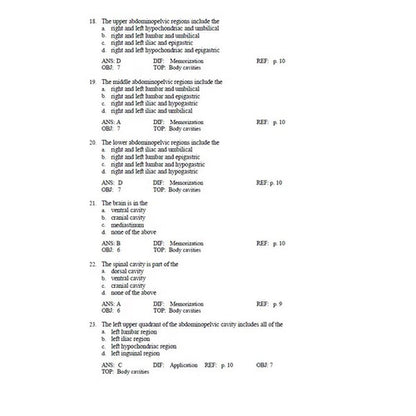 Memmlers Structure & Function of the Human Body 12th Edition Test Bank