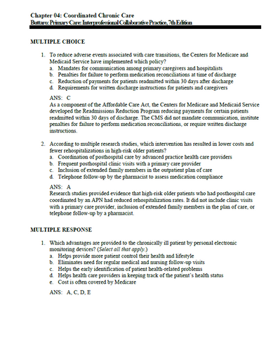 Primary Care Interprofessional Collaborative Practice 7th Edition Test Bank