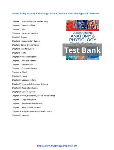 Understanding Anatomy & Physiology 3rd Edition Thompson TEST BANK