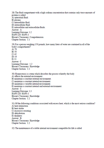 Principles of Human Physiology 6th Edition TEST BANK