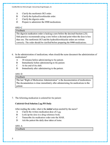 Calculating Drug Dosages A Patient-Safe Approach to Nursing 2nd Edition TestBank