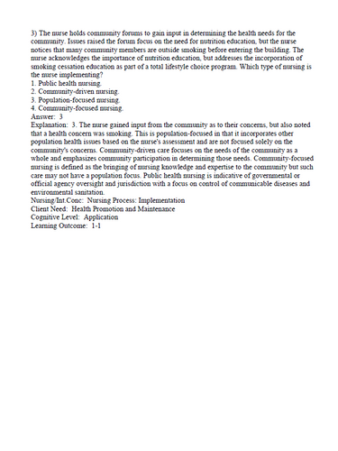 Population and Community Health Nursing 6th Edition TEST BANK