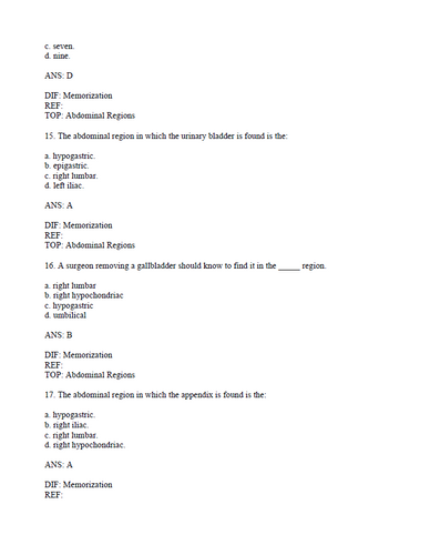 Anatomy & Physiology 11th Edition Patton TEST BANK