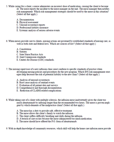 Phillips's Manual of I.V. Therapeutics 8th Edition TEST BANK
