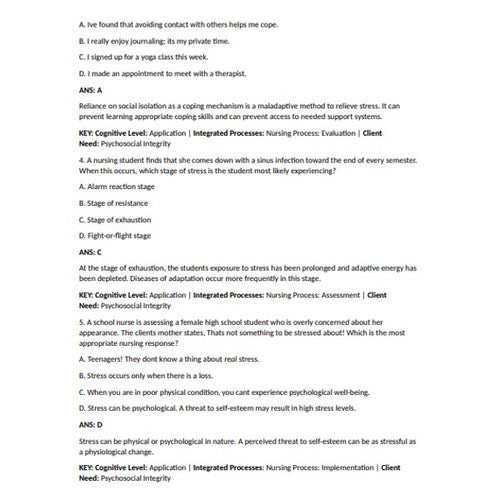 Clinical Mental Health Counseling TEST BANK