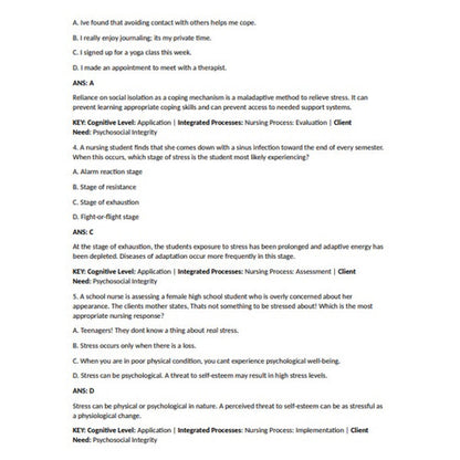 Clinical Mental Health Counseling TEST BANK