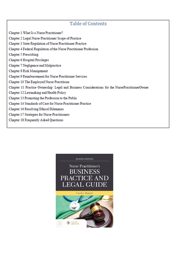 Nurse Practitioners Business Practice and Legal Guide 8th Edition Test Bank